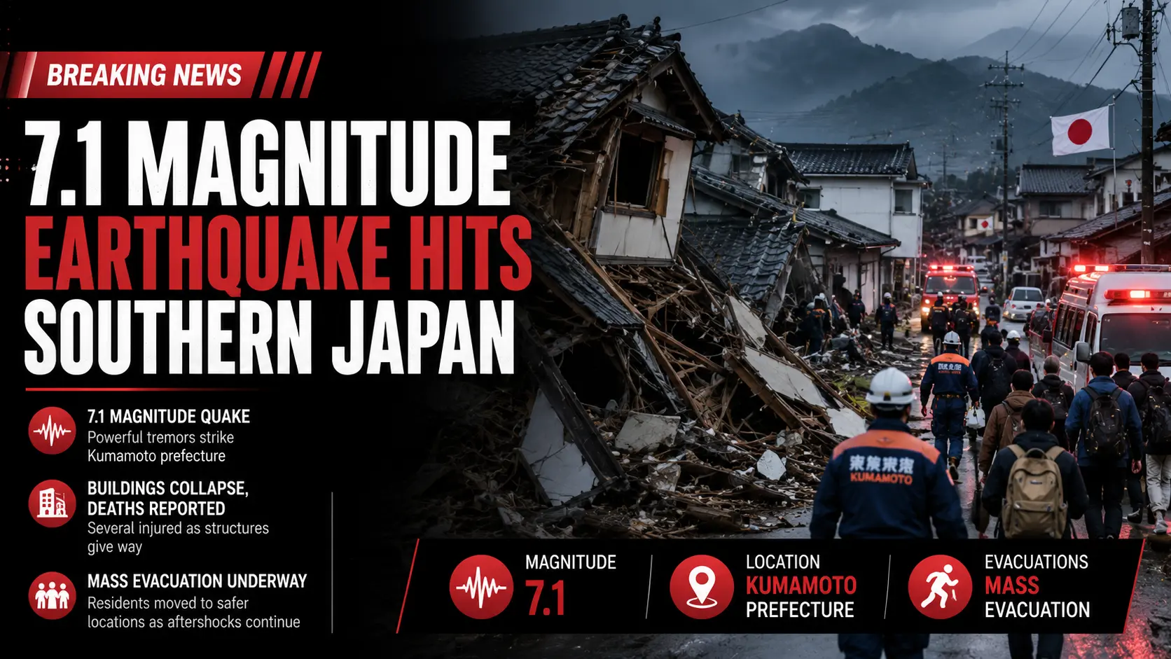 7.1 Earthquake Hits Southern Japan, Forces Mass Evacuation