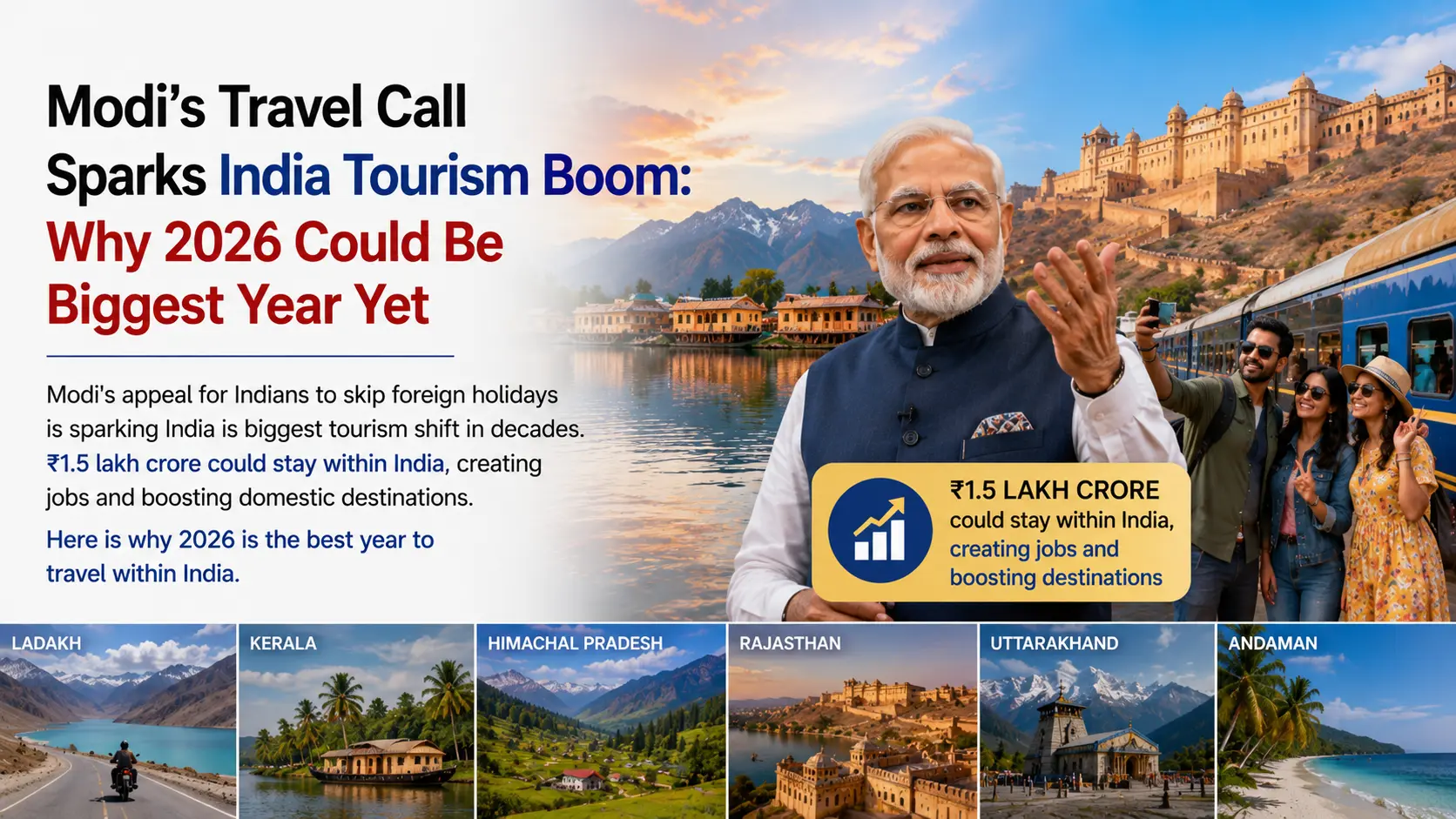 Modi's Travel Call Sparks India Tourism Boom: Why 2026 Could Be Biggest Year Yet