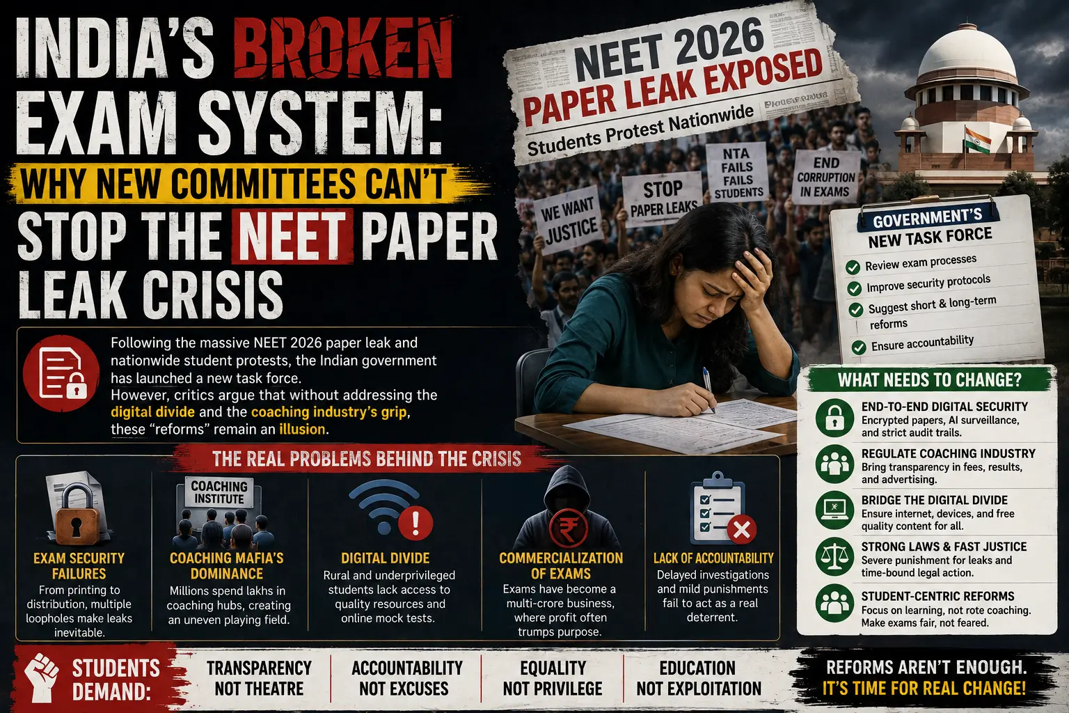 India’s Broken Exam System: Why New Committees Can’t Stop the NEET Paper Leak Crisis