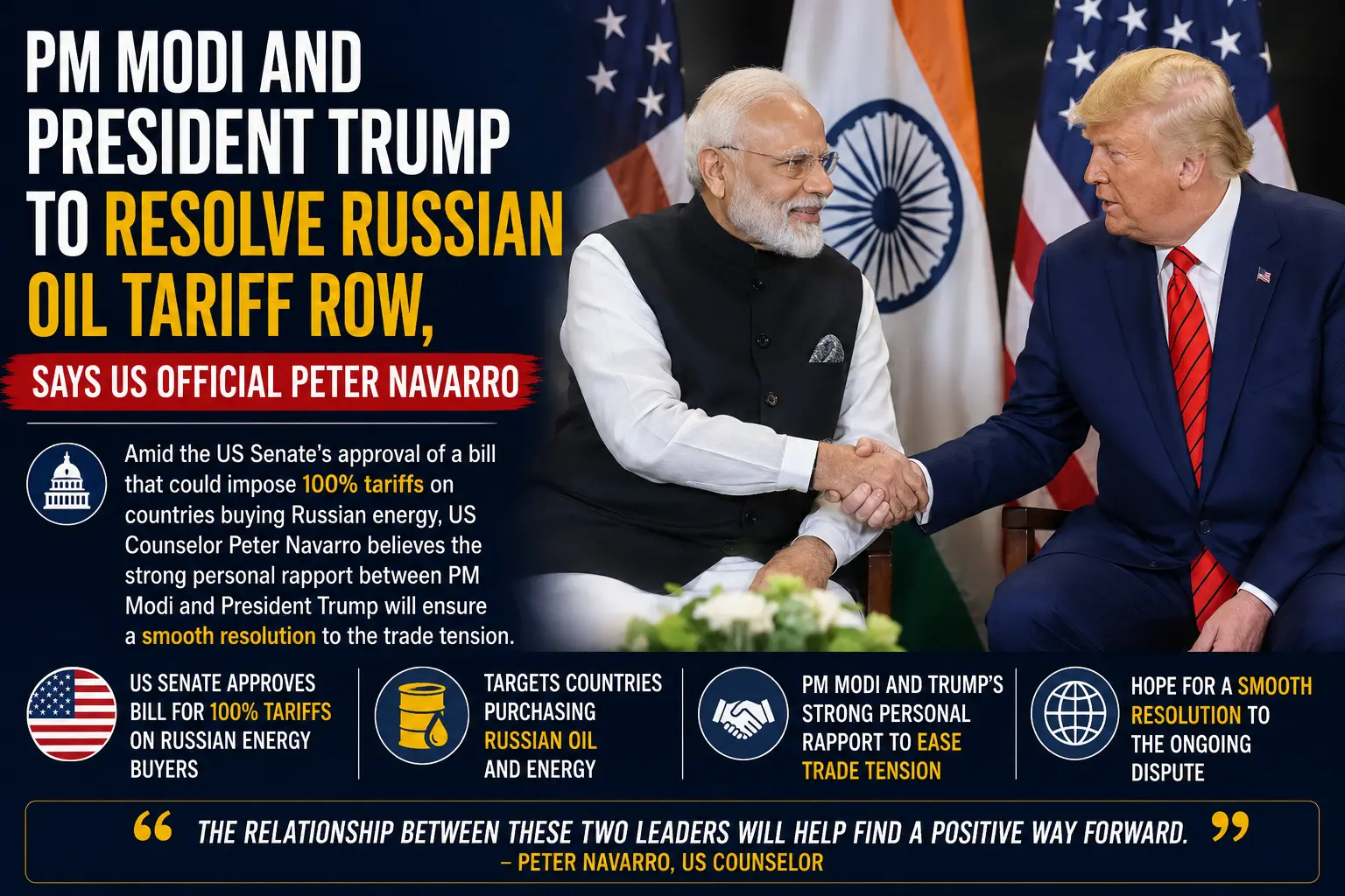PM Modi and President Trump to Resolve Russian Oil Tariff Row, Says US Official Peter Navarro