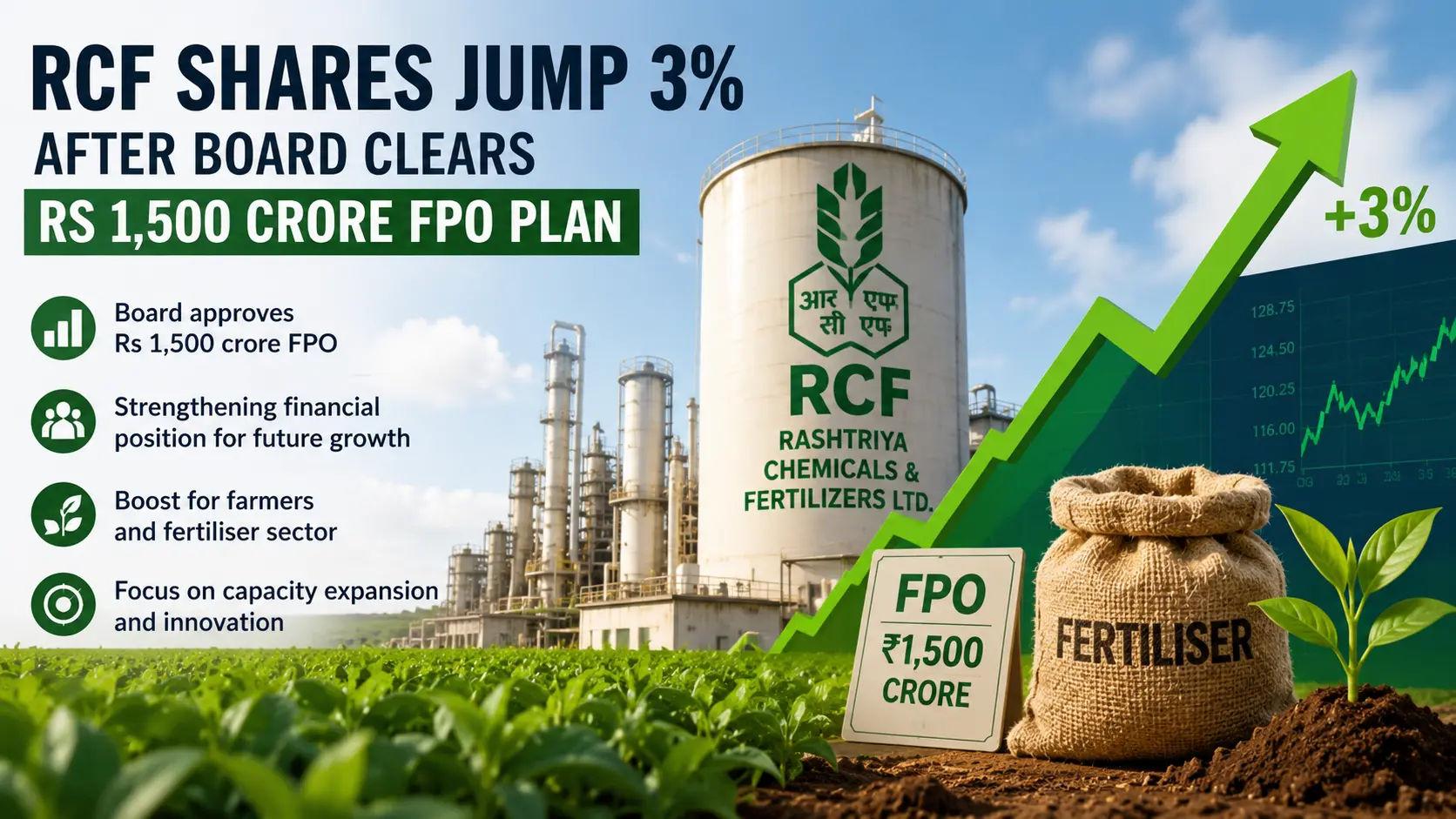 RCF Shares Jump 3% After Board Clears Rs 1,500 Crore FPO Plan