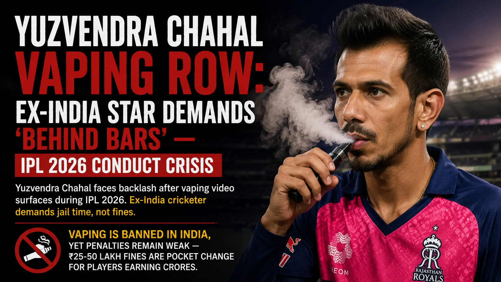 Yuzvendra Chahal Vaping Row: Ex-India Star Demands 'Behind Bars' — IPL 2026 Conduct Crisis